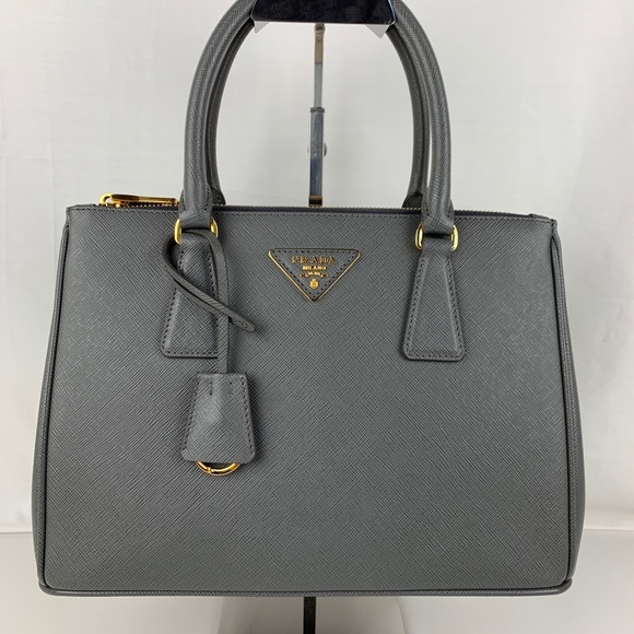 Prada Handbags - New Prada Small Galleria Lux Mercurio Leather Tote